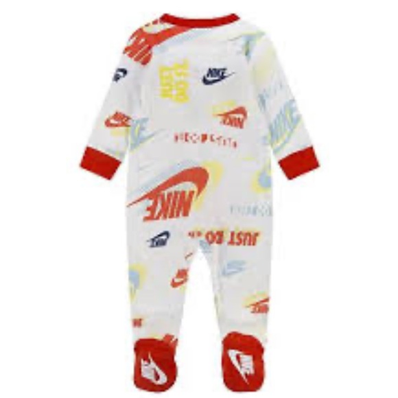 Nike Baby 3M Onesie Sleep and Play with Red Accents and close flap for hands New - Picture 3 of 12